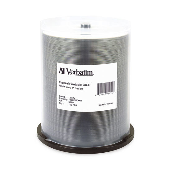 Picture of Cd-R 80min 700mb 52x Thermal Hub White Printable 100pk Spindle