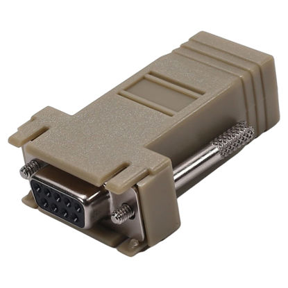 Picture of Heyiarbeit 9-pin 2-Row DB9 VGA Gender Changer Female to RJ45 Mini Gender Changer Coupler Adapter Connector for Serial Applications Beige 20pcs