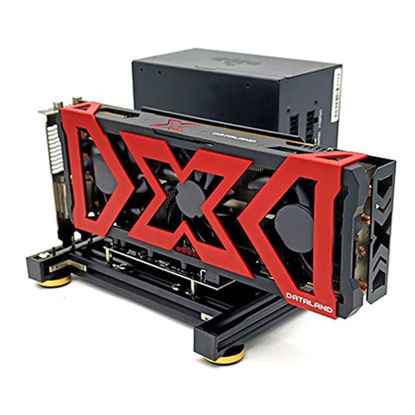 Picture of Video Card Holder Bracket Support ATX Power Supply PCI-E 1X to 16x Extension Riser Cable DIY ATX case Computer Graphics Card Holder Aluminum