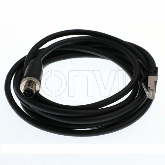 Câble Ethernet Industriel M12 4 Broches Mâle Vers RJ45 Femelle – 5 M, Blindé, Haute Flexibilité, IP67