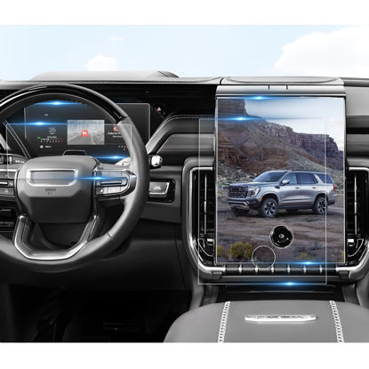 Picture of BIBIBO 4Pcs for 2024 Sierra EV Denali Edition Screen Protector 2024 Sierra EV Denali Edition 1 16.8" Navigation Display&11" Dash [Anti Glare& Scratch Ultra-Clear] 2024 Sierra EV Accessories 2024