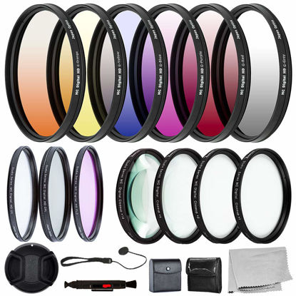 Picture of Ultimaxx 49MM Complete Lens Filter Accessory Kit for Lenses with 49MM Filter Size: 6PC Gradual Color Filter Set + UV CPL FLD Filter Set + Macro Close Up Set (+1 +2 +4 +10)