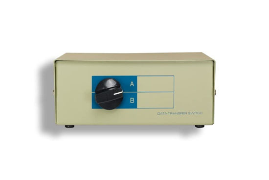 Picture of Kentek DB9 Male 2 Way Manual Data Switch Box RS-232 D-Sub 9 Pin I/O AB Port for PC MAC to Peripherals Devices Printer