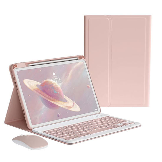 Picture of kaitesi Keyboard Case Mouse for iPad Pro 11 inch M4 (2024) Case with Keyboard and Mouse, Magnetically Detachable Color Keyboard Case for iPad Pro 11" M4,Pink