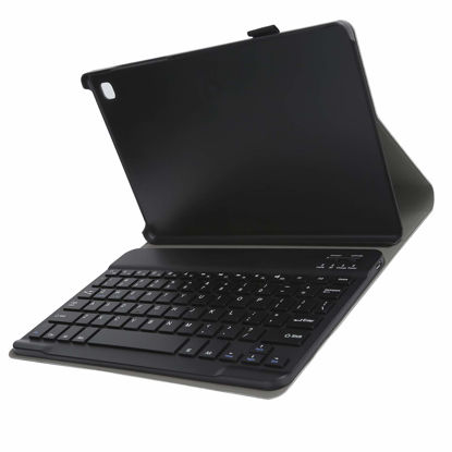 Picture of Bluetooth Keyboard, Portable USB Wireless Detachable Key Keypad PU Leather Case Stand, for Samsung Galaxy 10.4in Tab A7 T500/T505 Tablet(Black)