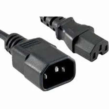 Picture of Unirise PWCD-C14C15-15A-10F-BLK 10FT 14AWG Black Power Cord C14-C14 15AMP 250V SJT Jacket