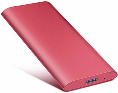 Picture of KIMLOUUY External Solid State Hard Drive 2TB, Hard Drive Solid State External USB3.1 Type-C Hard Drive 2000GB Compatible with PC, Laptop and Mac (2TB, Silver)