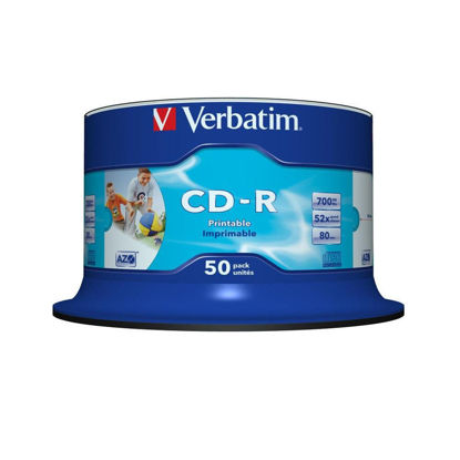Picture of Verbatim 'Super AZO' CDR 52x Printable Spindle 50 No 43438