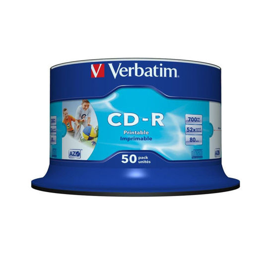Picture of Verbatim 'Super AZO' CDR 52x Printable Spindle 50 No 43438