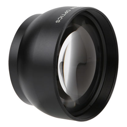 Picture of Telephoto Lens, 49MM 2X Magnification HD Telephoto Lens, Aluminum Alloy Teleconverter Lens for 49mm Camera Lens and 62mm Filter