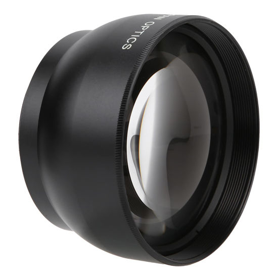 Picture of Telephoto Lens, 49MM 2X Magnification HD Telephoto Lens, Aluminum Alloy Teleconverter Lens for 49mm Camera Lens and 62mm Filter