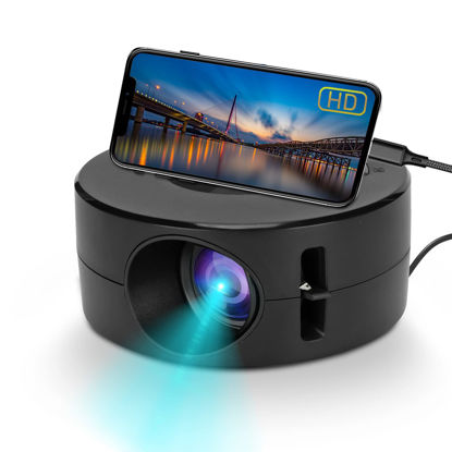 Picture of Mini LED Projector, Portable Movie Projector for Kids Gift, Smart Same Screen Projector for Smartphone Tablet, HD Pocket Projector with USB Interfaces and Remote Control