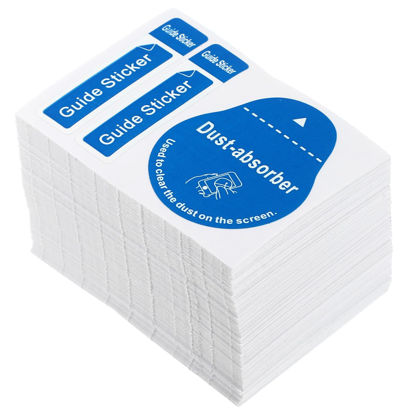 Picture of Mikikit 1000Pcs LCD Screen Sticker: Dust Removal Stickers Screen Cleaning Sticker LCD Screen Cleaning Decals for Cell Phone Tablet Screen Monitors