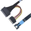 Picture of LetLinkSo PCIe 5.0 MCIO x4 to U.2 SFF-8639 Cable for NVMe SSD with 15Pin Power, 1.6ft (50cm)