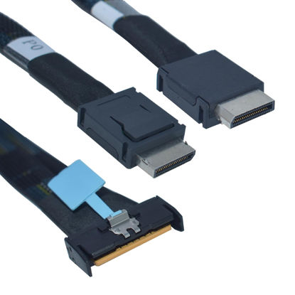 Picture of LetLinkSo PCIe 5.0 MCIO x8 to Oculink Cable, MCIO to Oculink SFF-8611 4i Cable, 2.6 feet(80 cm)
