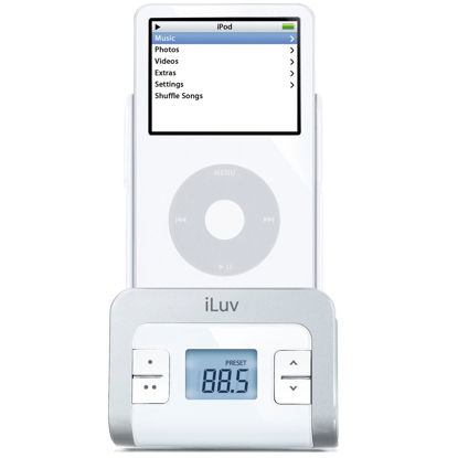 Picture of iLuv I707WHT FM Transmitter with Integrated Car Adapter for iPod