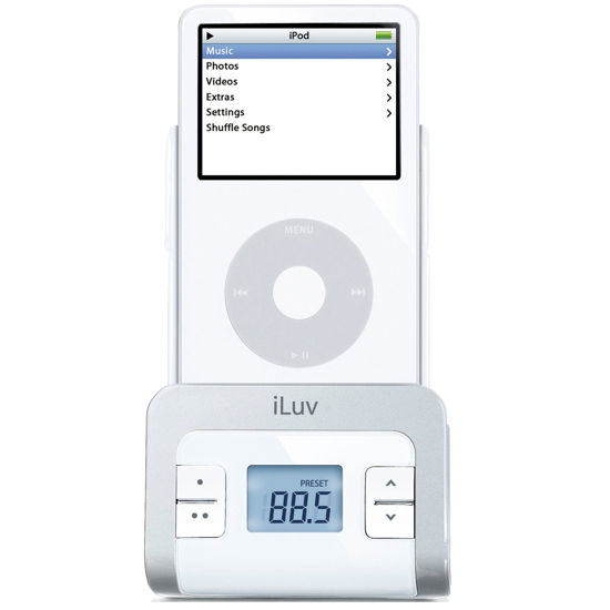 Picture of iLuv I707WHT FM Transmitter with Integrated Car Adapter for iPod