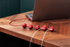 Picture of LEXON PEAS HUB 2 4-Port Hub, Charge 2 x USB, 2 x USB-C 2 Smartphones Simultaneously, Copper Inner Cable LD143DR, Dark Red