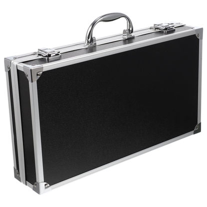 Picture of ERINGOGO Aluminum Attache Case - 14inch Lock Metal Briefcase with Ripple Foam, Hard Aluminum Carrying Case, Universal Portable Tool Case for Laptop/Luggage/Instrument, Black, 36X20CM