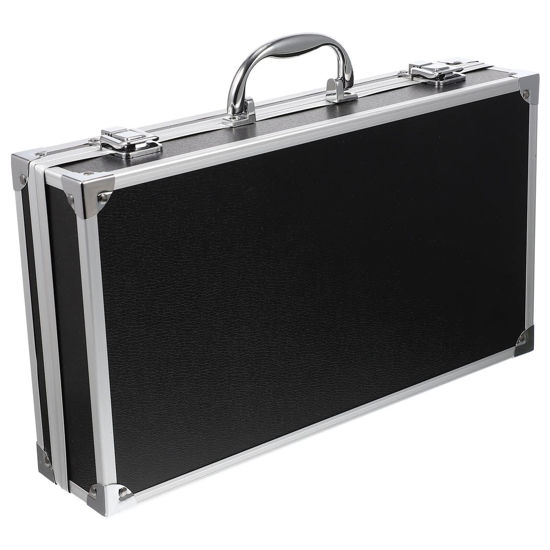 Picture of ERINGOGO Aluminum Attache Case - 14inch Lock Metal Briefcase with Ripple Foam, Hard Aluminum Carrying Case, Universal Portable Tool Case for Laptop/Luggage/Instrument, Black, 36X20CM