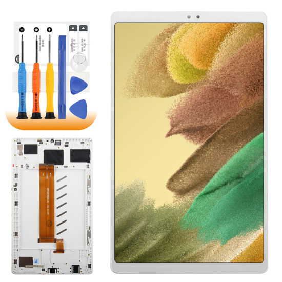 Picture of for Samsung Galaxy Tab A7 Lite Screen Replacement for Tab A7 Lite Wi-Fi SM-T220 LCD Display Touch Digitizer Assembly Repair Part White with Frame+Installation Video(Wi-Fi Version)