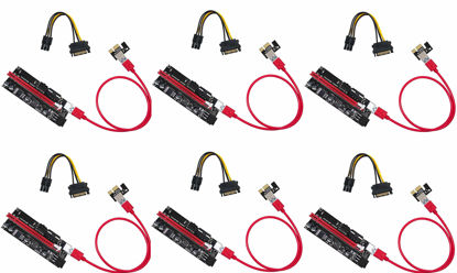 Picture of 6 Pack GPU Riser Latest V009S ALB Vendor PCIE Riser 6 PIN + MOLEX GPU Mining ETH