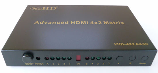 Picture of ViewHD Premium HDMI 4x2 Matrix v1.3 for HD 1080P with SPDIF Digital Surround or HiFi Stereo Audio Output (Compact Size) | Model: VHD-4X2AA3Ds