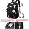 Picture of CUSALBOY Fashion Trend Backpack Anime Cosplay Laptop Backpack With USB and Cute Cartoon Pattern (pink 1) (pink 1)