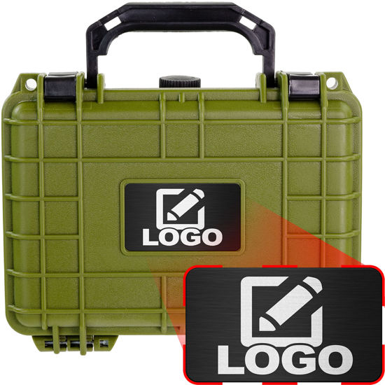 Picture of Eylar Protective Gear and Camera Hard Case with Custom Logo Engraved Plate, Water & Shock Proof w/Foam TSA Approved 8.12 inch 6.56 inch 3.56 inch (Green)