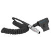 Picture of KONDOR Blue D-TAP to LEMO 2 Pin 0B Male Coiled Power Cable | Compatible with Pyxis, Teradek, Bolt, Z CAM, EVF, ARR,I RED, Paralinx, Preston, Switronix, SmallHD, and More | Black