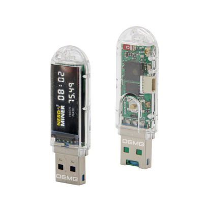 Picture of New NerdMiner V2 Dongle USB 70-75KH 1W T-Display S3 Bitcoin Solo Lottery Miner Win 6.25 BTC with Low Power Consumption - WiFi Connection, and USB-A Power (USB-73KH/s)