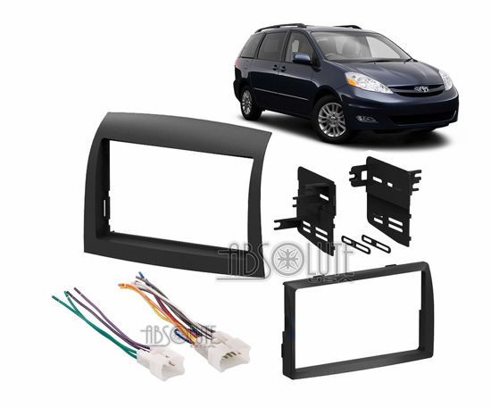 Picture of Absolute USA ABS95-8208 Fits Toyota Sienna 2004-2010 Double DIN Stereo Harness Radio Install Dash Kit Package