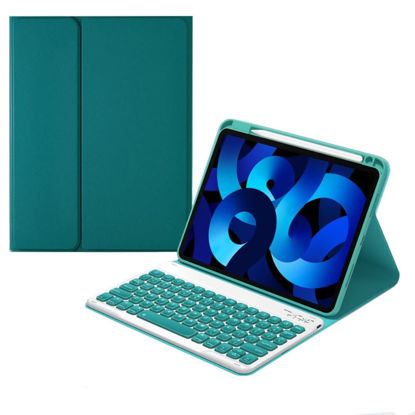 Picture of kaitesi Rechargeable Keyboard Case for iPad 10.2 iPad 9th/8th/7th Generation iPad Pro 10.5/Air 3rd Gen case with Keyboard Concave Keys Detachable Bluetooth Keyboard Cover,Dark Green
