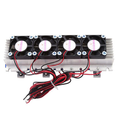 Picture of 12V 4 Chip TEC1 12706 Thermoelectric Water Cooling Systems Fans Cooling Cooler DIY Air Cooling Device Thermoelectric Refrigeration Cooling System Kit