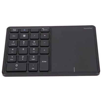 Picture of PUSOKEI BT5.0 Numeric Keypad, 22 Keys USB C Number Pads Keyboard, 2.4G Wireless Number Keyboard Extensions Keyboard with Touchpad for Win, for iOS, for Android, for OS X System(Black)