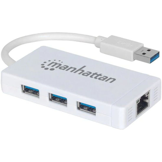 Picture of MANHATTAN 3Port USB Hub/Ethernt (507578)
