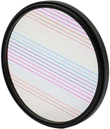 Picture of 82mm Rainbow Streak Special Effects Filter Anamorphic Optical Glass for DSLR Cinematice Video - 77mm Rainbow Streak 77mm Camera Filter Accessories SLR Photography Accessories (82mm Rainbow Streak)