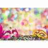 Picture of DORCEV 10x6.5ft Mask Photography Backdrop Carnival Party Masquerade Party Birthday Party Background Golden and Pink Mask Black Colorful Spot Kids Children Adult Photo Video Studio Props