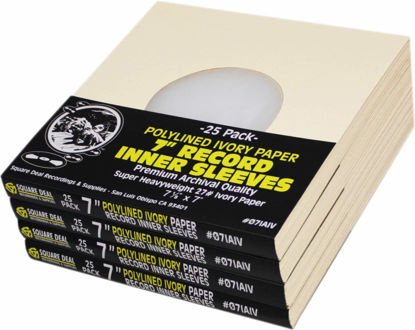 Picture of (100) Super Heavyweight Polylined Ivory Paper Inner Sleeves for 7" Records - Archival Quality, Acid-Free, Static-Free - Premium Protection - 07IAIV