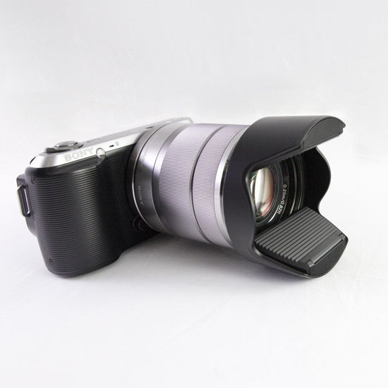 Picture of KiWAV Hoocap SH-49A Compatible for Sony NEX E 18-55mm F3.5-5.6 OSS & 16mm-F2.8 Lens Cap Hood 2in1