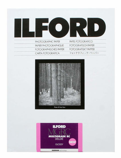 Picture of Ilford Multigrade V RC Deluxe Glossy Surface Black & White Photo Paper, 190gsm, 3.5x5, 100 Sheets