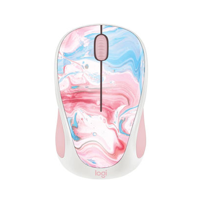 Picture of Logitech 910007055 Design Collection Limited Edition Wireless 3-Button Ambidextrous Mouse with Colorful Designs - Cotton Candy