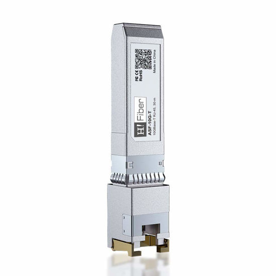 Picture of 10Gb SFP+ RJ45 Transceiver, 10Gbase-T SFP+ Ethernet Copper Module, CAT.6a/7, 30m, for Cisco SFP-10G-T-S, Ubiquiti UF-RJ45-10G, UniFi, TP-Link, Fortinet, Netgear, D-Link, Supermicro and More