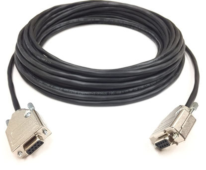 Picture of 1 Foot DB9 Female to Female RS232 Plenum Serial Cable - 22 AWG with Plenum Black Jacket - Made in The USA by Custom Cable Connection