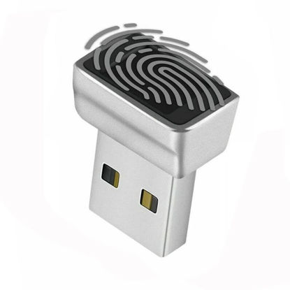 Picture of TECKEEN Security USB Fingerprint Key Reader - Windows Hello, Anti-Spoofing, Silver, for Windows 7/8/8.1/10/11 and Above System