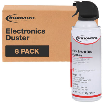 Picture of Innovera Compressed Air Duster Cleaner, 10 Oz Can, 8/Pack