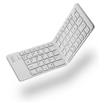 Picture of Bluetooth Keyboard, Portable Keyboard Magnetic Folding Keyboard with Stand Holder and Protective Case Compatible with iOS/Android/Windows Tablets, Smartphones, Laptops, PC and More