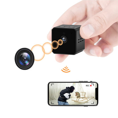 Picture of SITABIER Hidden Camera Spy Camera, WiFi Security Nanny Cam, Mini Home Indoor Outdoor Surveillance Cameras with Audio and Video, Wireless Full HD Recorder with Motion Detection and Night Vision, black