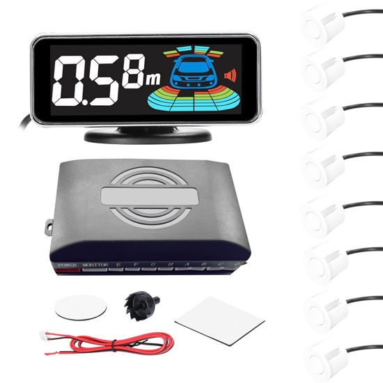 Picture of Shkalacar Car Reverse Parking Radar System Backup Rear Reversing Radars with 8 Parking Sensors Distance Detection + LCD Distance Display + Sound Warning Buzzer