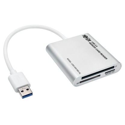 Picture of Tripp Lite USB 3.0 SuperSpeed Multi-Drive Memory Card Reader/Writer 5Gbps Aluminum Case (U352-000-MD-AL), Multi Color